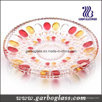 Decorative Glass Fruit Plate with Color